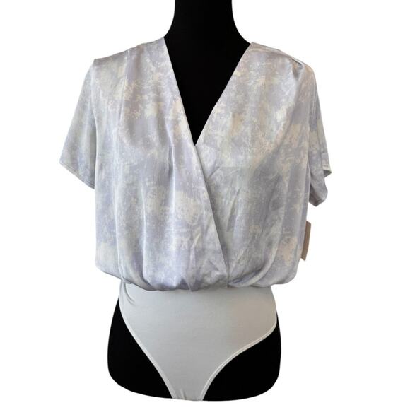 NEW OPEN EDIT NORDSTROM Short Sleeve Wrapped Bodysuit Size S - Picture 1 of 5